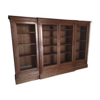 Solid oak library late 19th century around 1890
