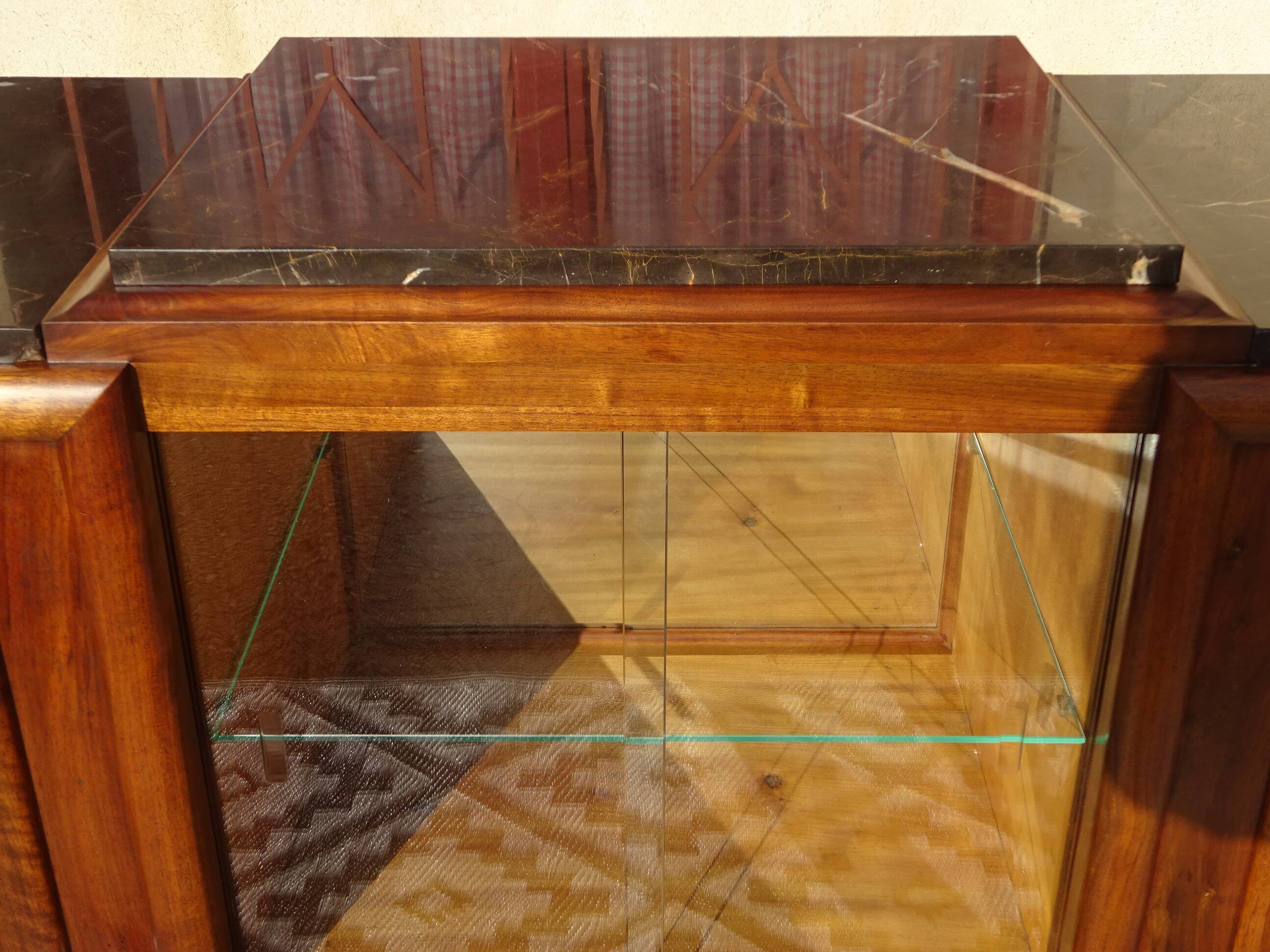 Walnut sideboard with moustache legs