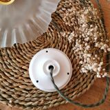 Opaline pendant light, khaki twisted cables