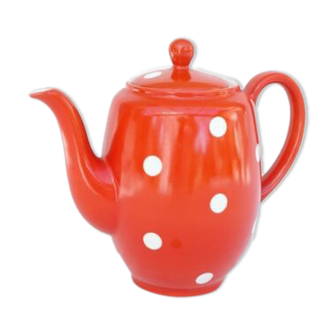 Red coffee maker with white dots VSK USC Switzerland 50's