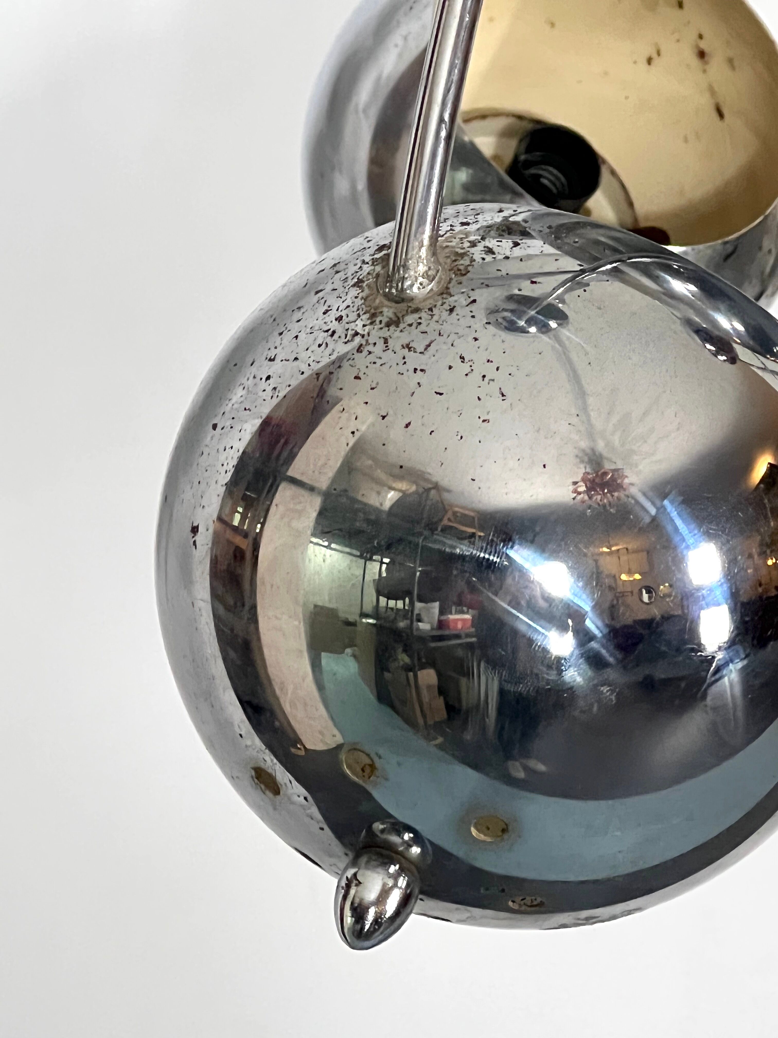 Goffredo Reggiani, satellite chrome chandelier from 60s