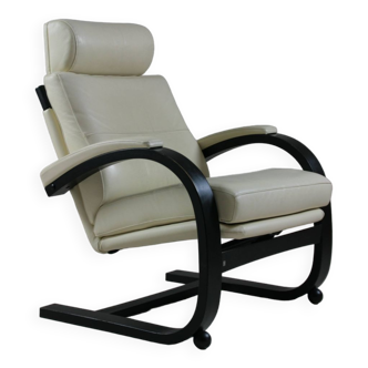 Nelo swedish leather recliner armchair by åke fribyter