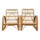 Set of 2 French Rattan Vintage Design Armchairs from the 1950s