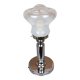 Portuguese mid century modern clear glass chromed buffet table lamp 1970s
