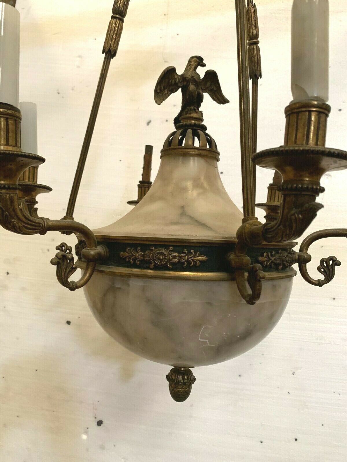 19th century Bronze and Alabaster Empire Lustre Napoleon III