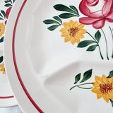 Lot de 6 assiettes vintage modèle Sarreguemines Chatenois vintage compartimentées à décor