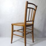 vintage wooden bistro chair with caning