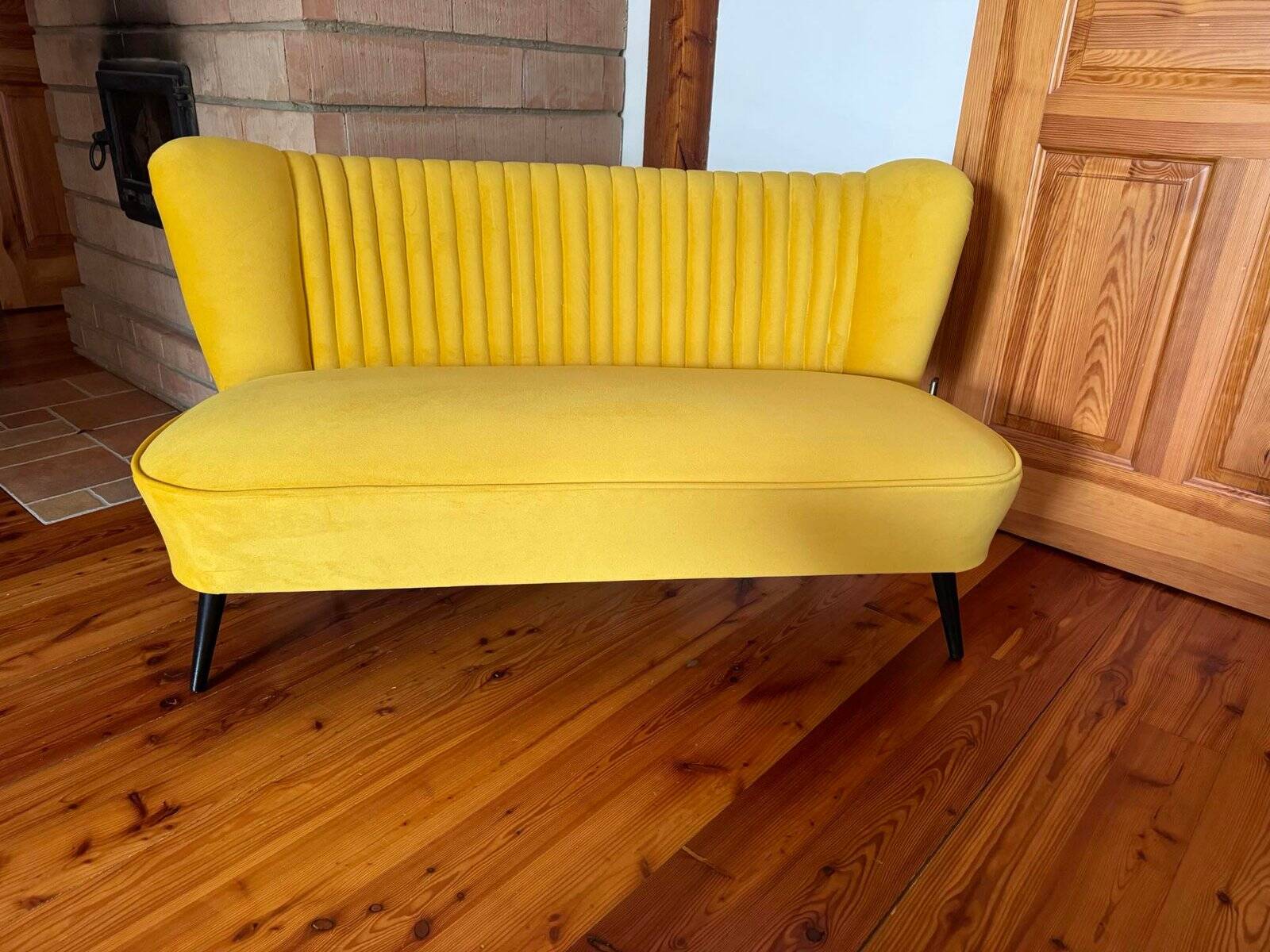Mid-century Scandinavian modern velvet sofa, 1950s