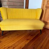 Canapé scandinave moderne en velours du milieu du siècle, années 1950