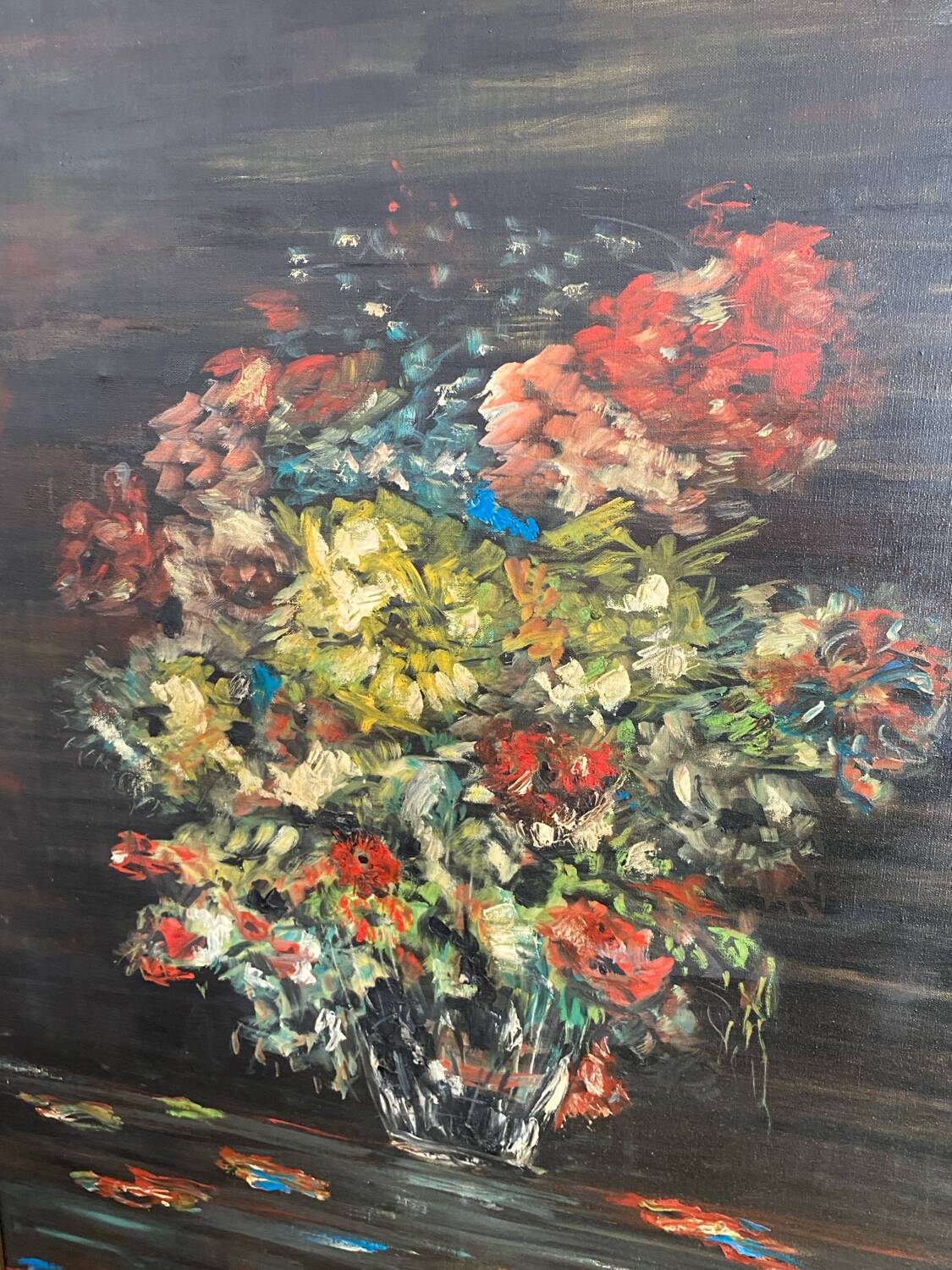 Oil on canvas, still life, framed, large format, Gaultier M