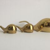Set of 3 Brass Whales Figur