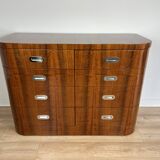 Art Deco walnut chest of drawers