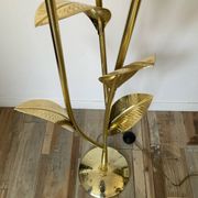Vintage brass and mother-of-pearl floor lamp from the 70s