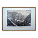 The Devil's Bridge, Schöllenen, vintage engraving, 1878.