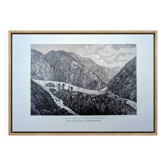 The Devil's Bridge, Schöllenen, vintage engraving, 1878.