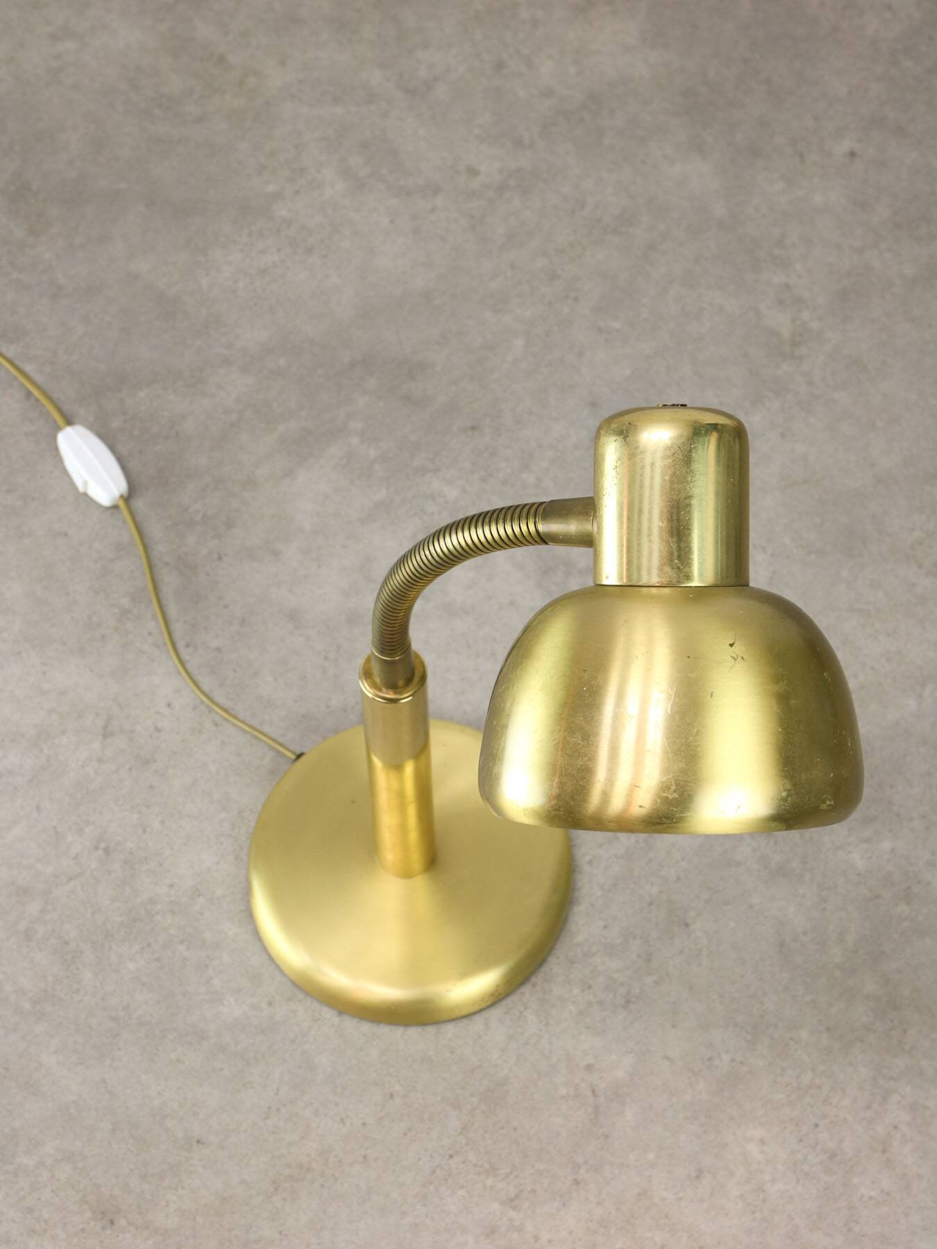 Vintage Italian Brass Gooseneck Table Lamp