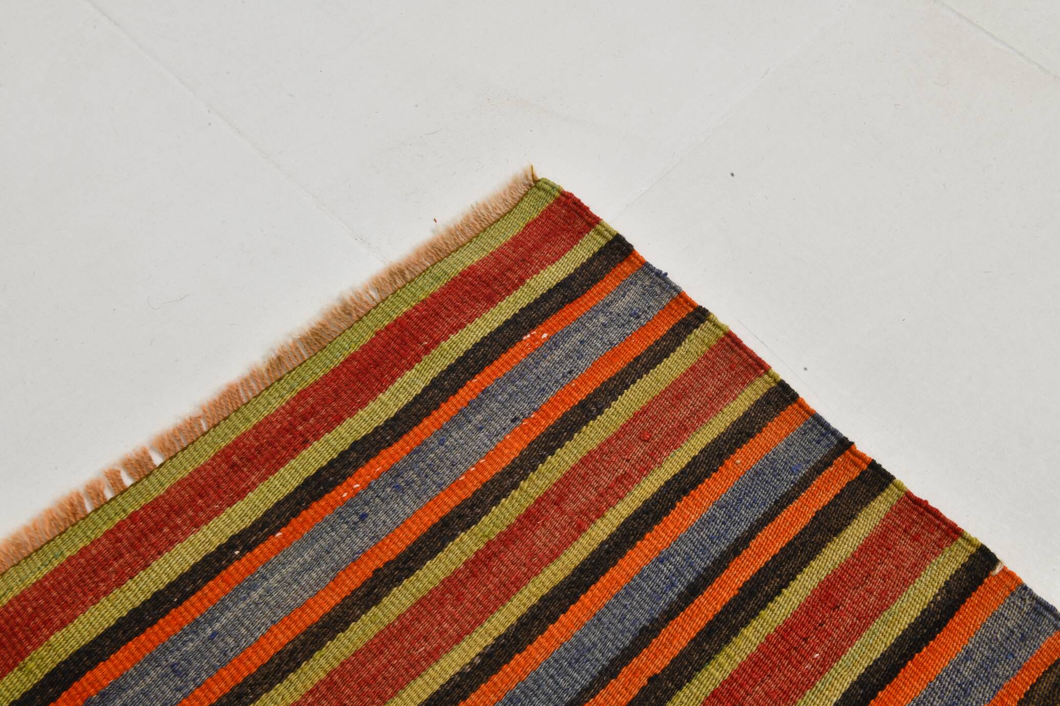 5x14 Kilim Runner Rug, 145x410Cm Pumpkin Orange Runner