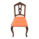 Varnished wood chair with orange velvet fabric, 1880/1900