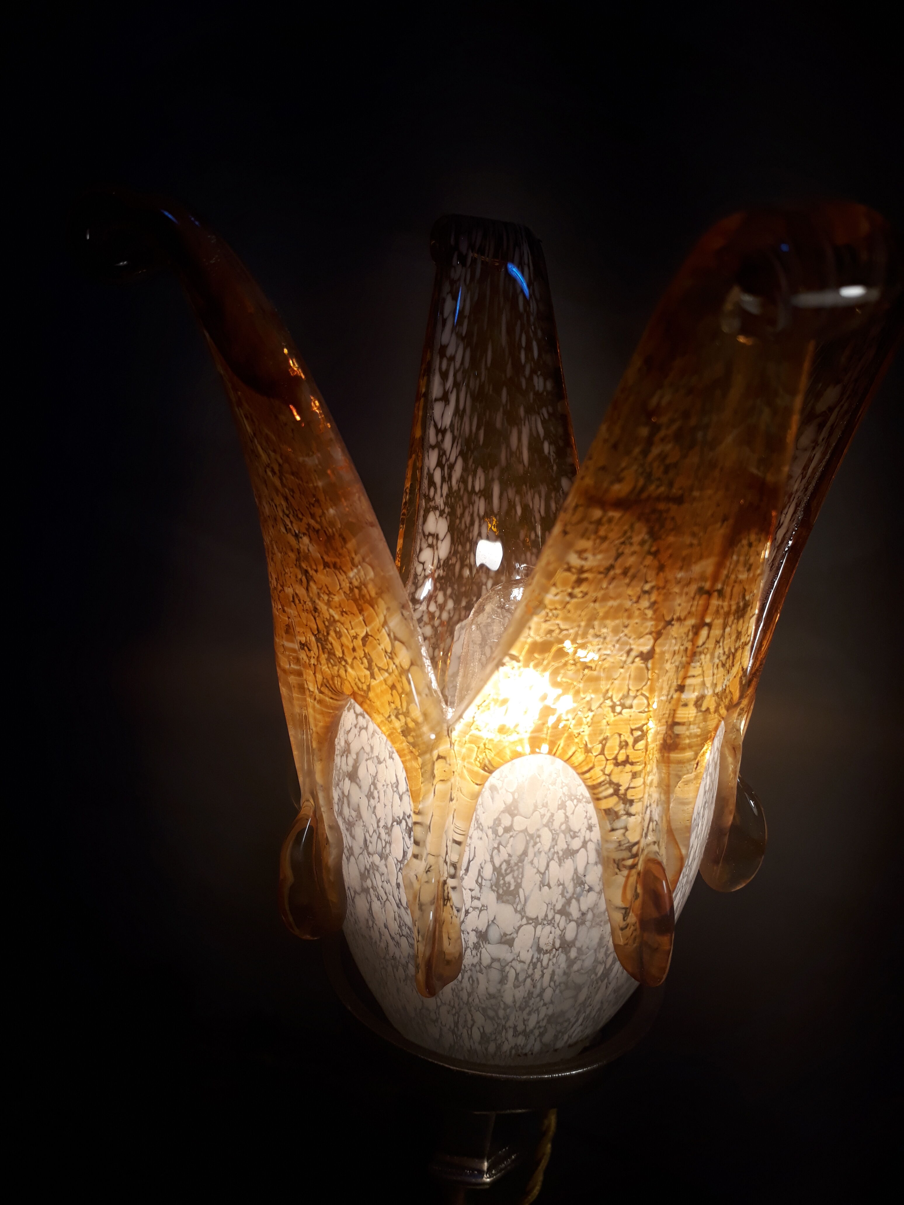 copper brass bronze lamp tulip ancient murano Italy very beautiful