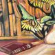 Nature morte, livres et tournesols, huile sur panneau