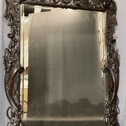 Mirror 191x122 cm period XIXth in natural wood, decoration of chimeras, satyrs