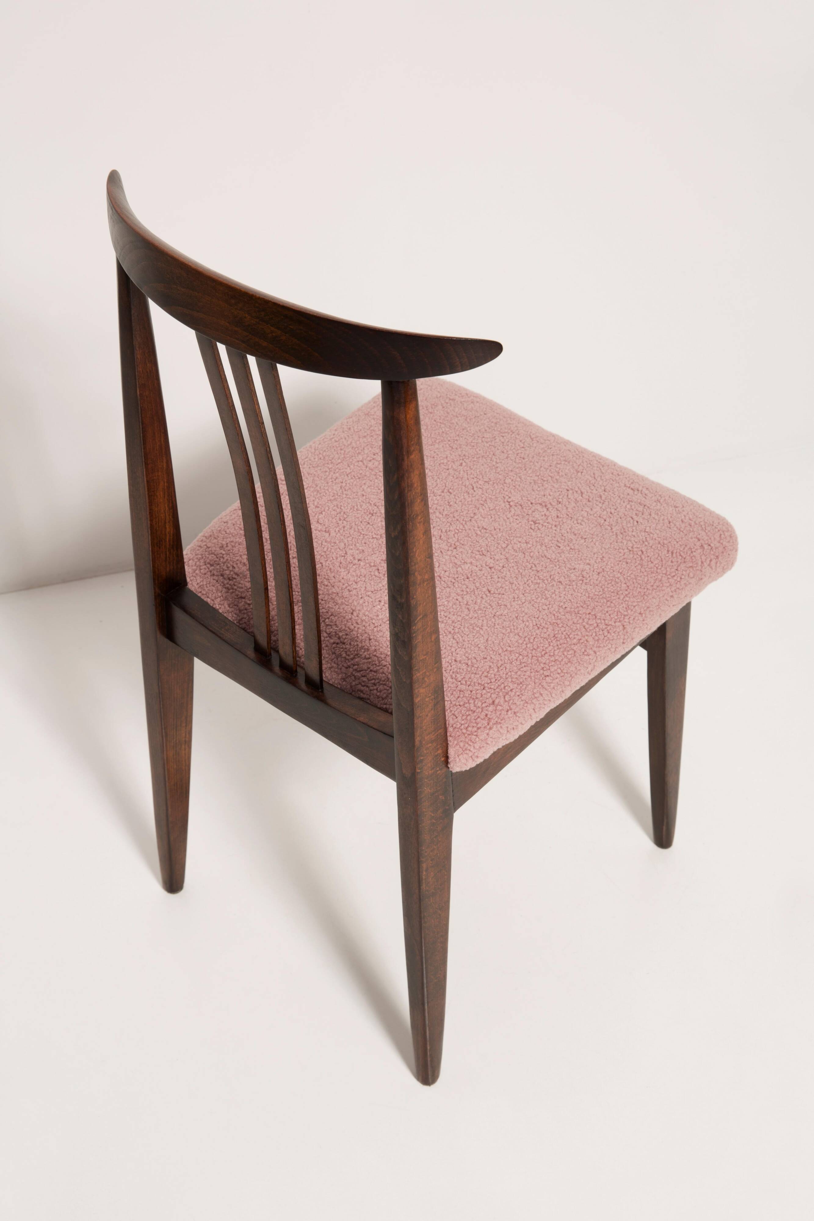 Blush Pink Bouclé Chair, Mid-Century Modern, designed by Mr. Zielinski, Europe, 1960s
