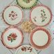 6 old flat plates mismatched in earthenware