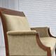 1950s, 2 seater Danish highback sofa, furniture velour, laqered teak wood.