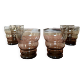 Lot de 6 petits verres fumés