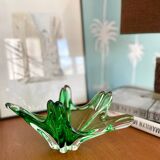 Vintage 60s green blown glass cup