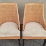 Fauteuil en rotin cannée
