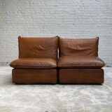 Canapé cognac confortable en cuir