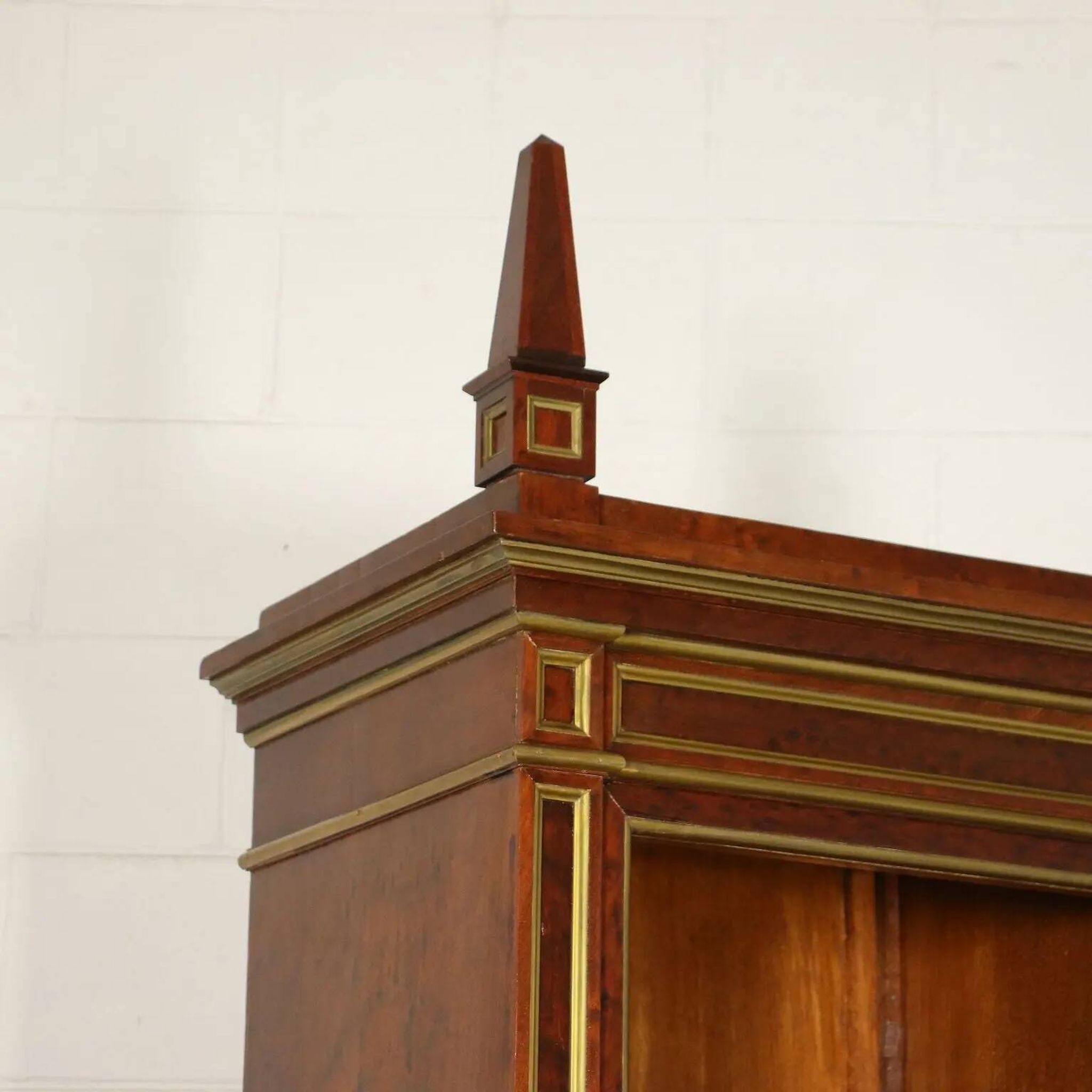 Empire library in mahogany veneer, sessile oak, France, early 19th century.