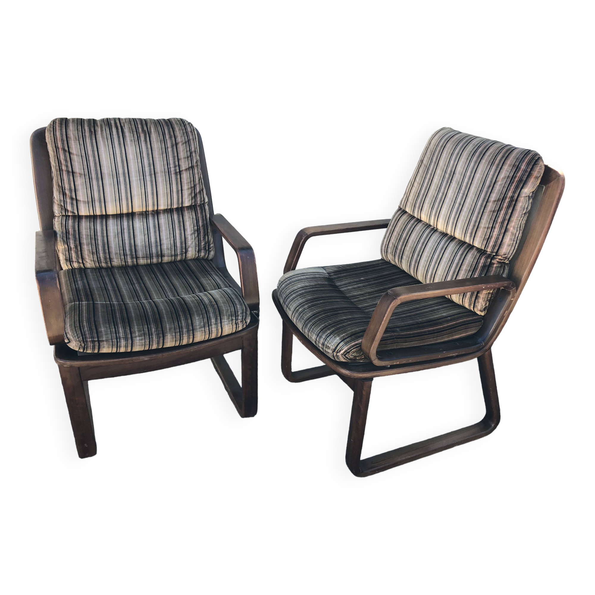 Vintage sled foot armchairs from the 70s