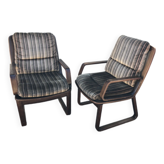 Fauteuils pieds traîneau vintage Années 70