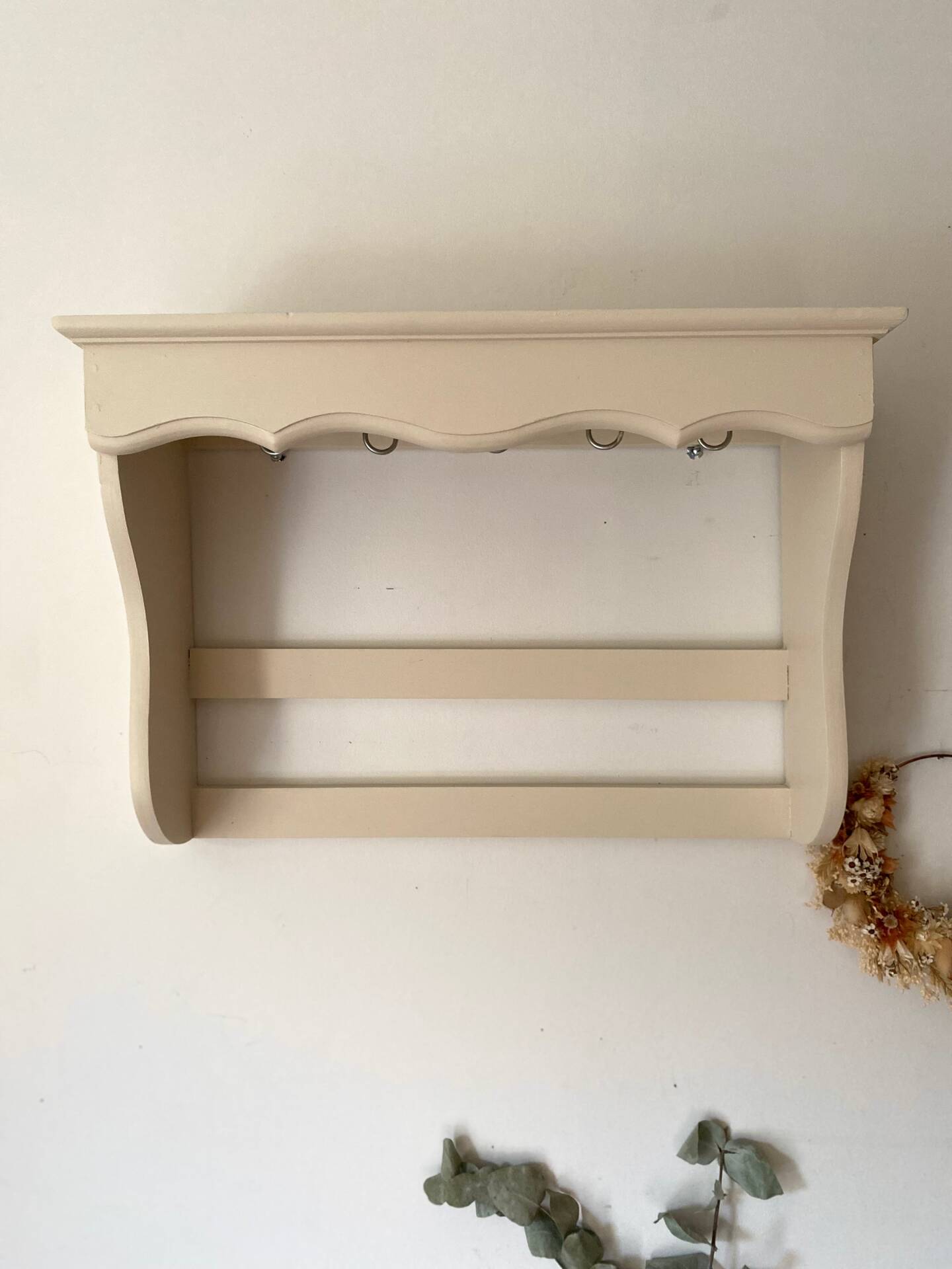 Antique wooden wall shelf