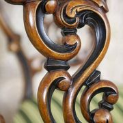 Vintage Walnut Chairs in Light Green, 1890s, Set of 5