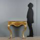 Antique gilded wooden console with marble top, Italy, 19th century.