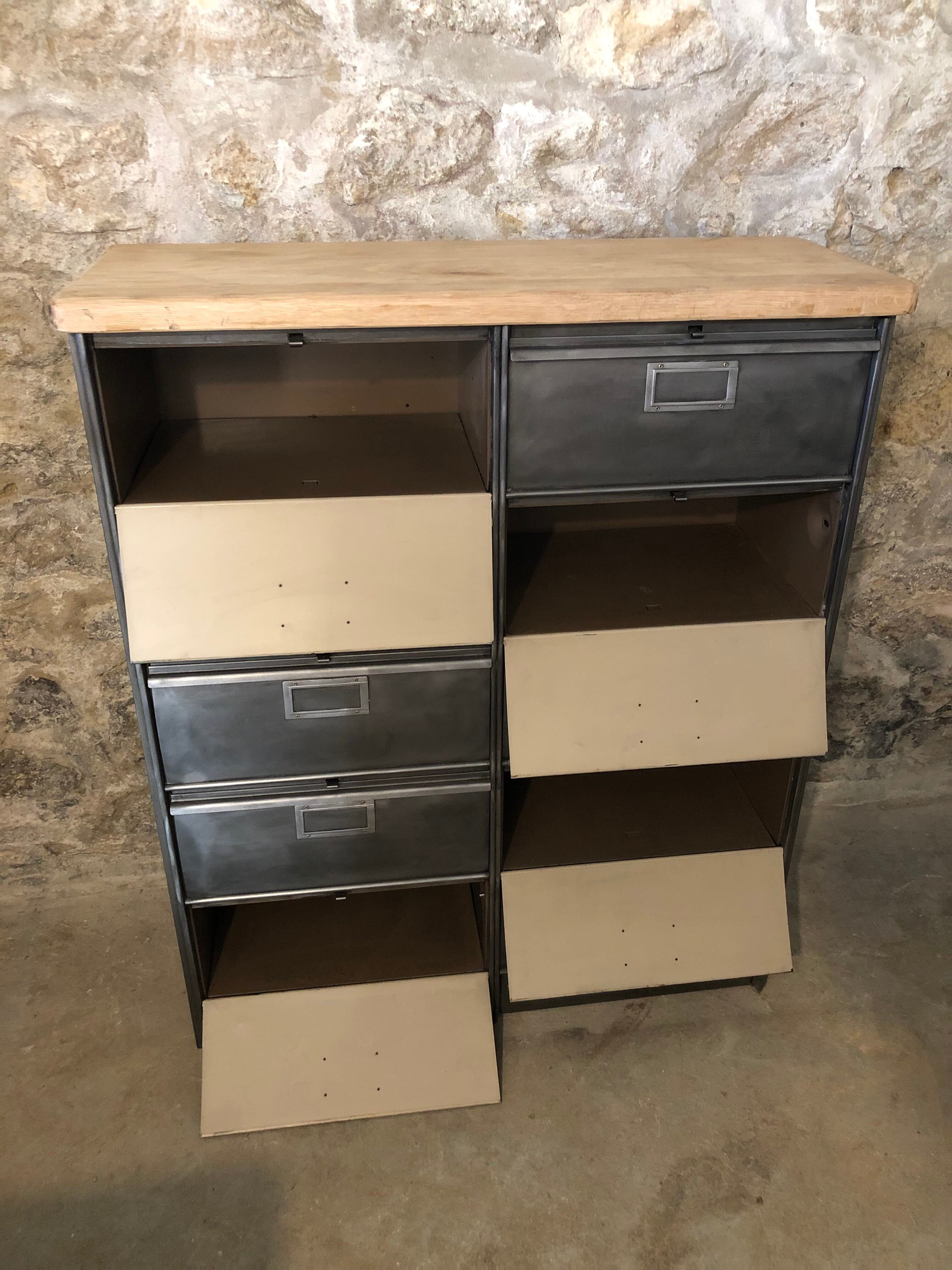 Ronéo furniture with industrial metal wood valves