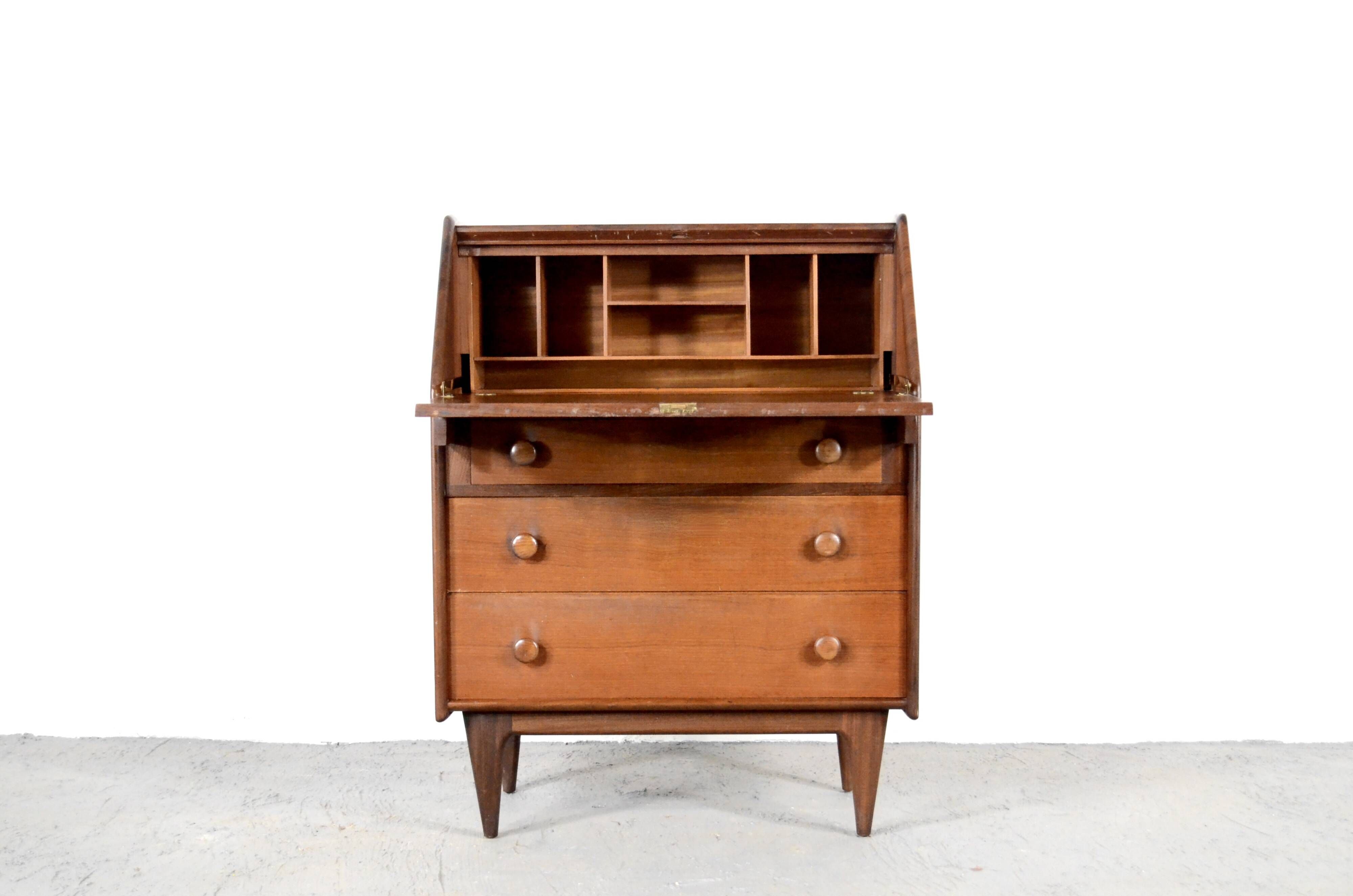 Vintage Danish Style Bureau / Cabinet In Afromosia By A. Younger