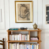 Framed charcoal drawing by Janie Michels