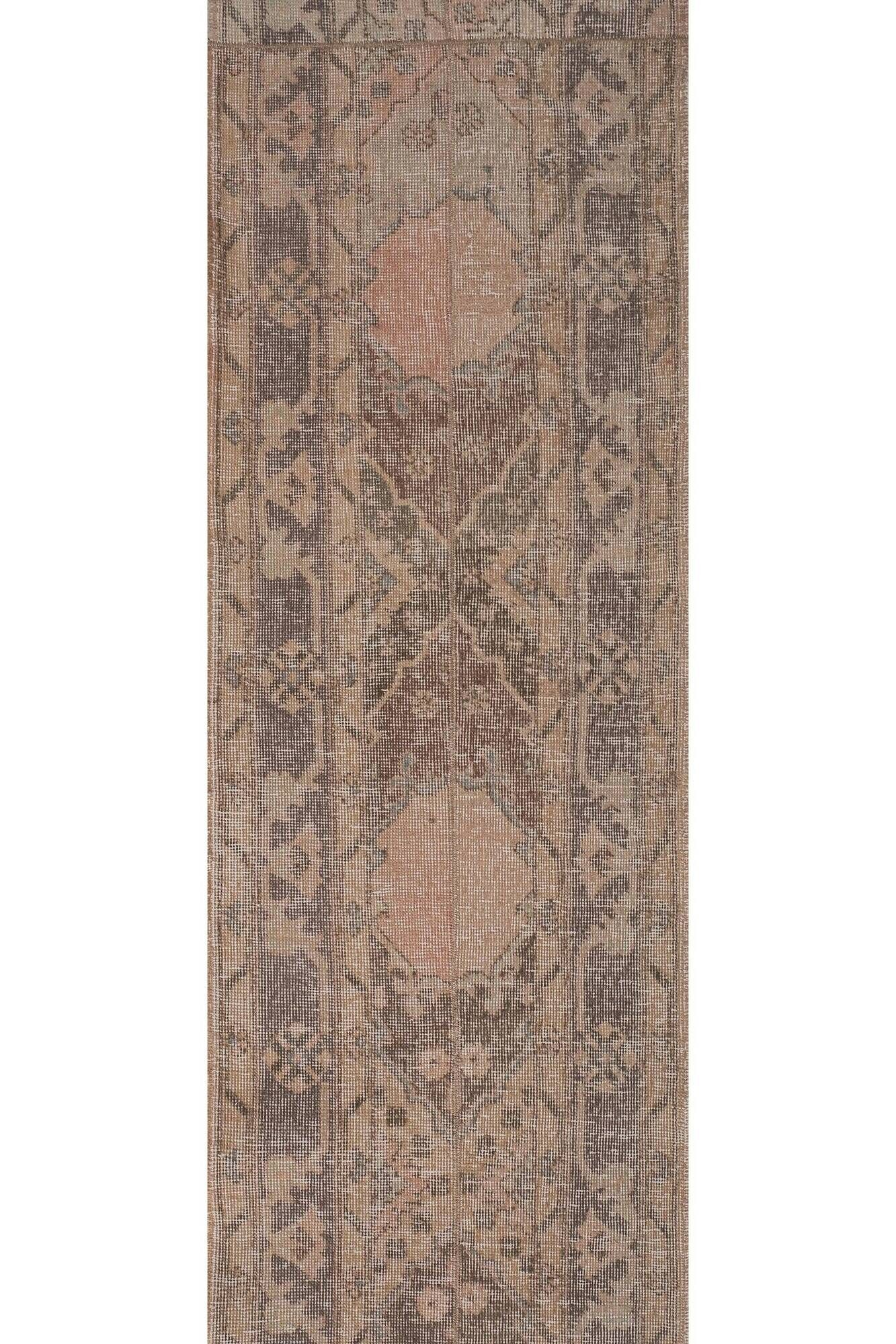 Vintage Turkish hallway rug 63x746 cm