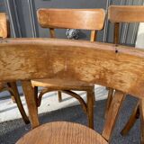 6 chairs bistro coffee wood curved vintage