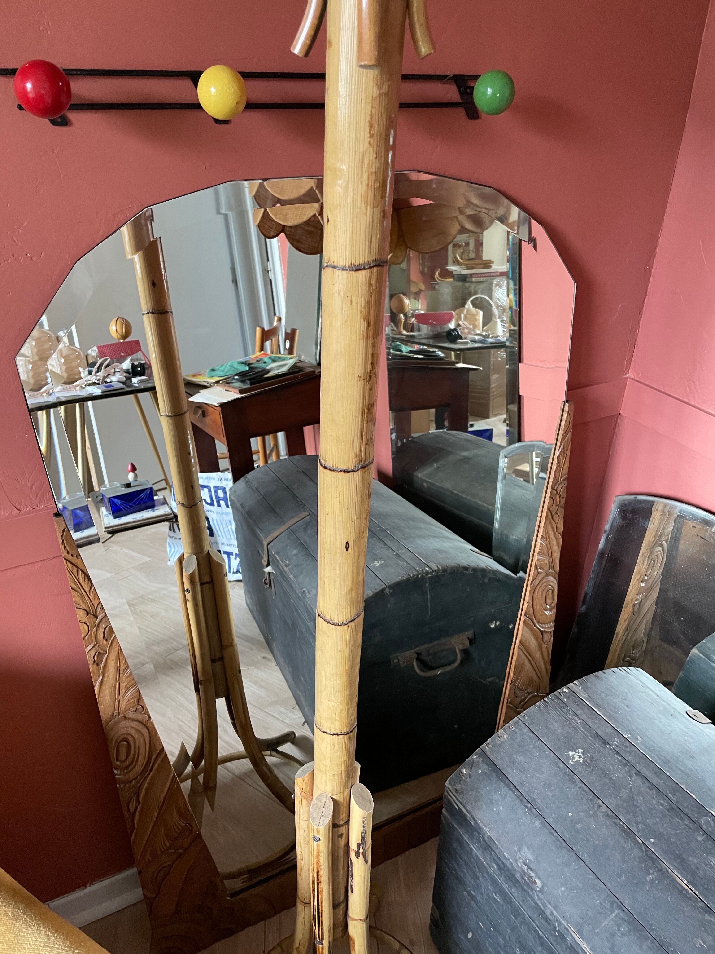 Rattan coat rack