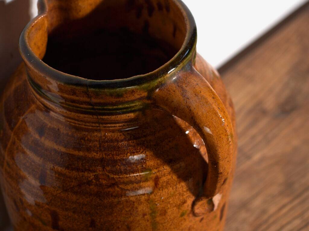 Old glazed ceramic jug – Central Europe, around 1930
