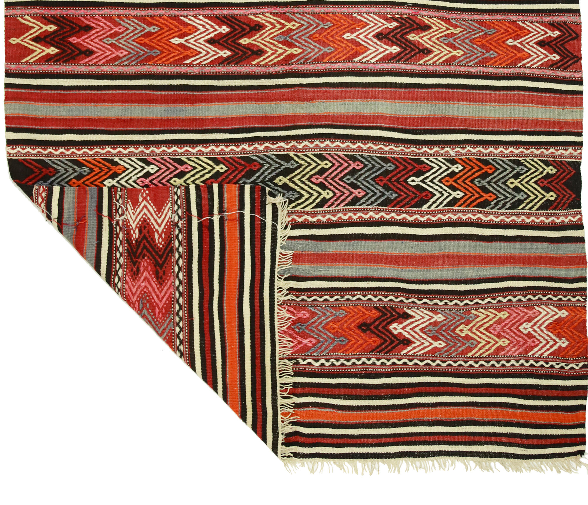 Anatolian handmade kilim rug 226 cm x 137 cm