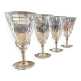 4 stemmed glasses - Lily of the Valley pattern