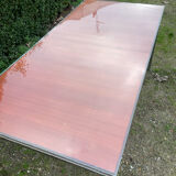 Vintage teak and chrome metal dining table