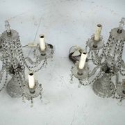 Maria Theresa Crystal Candelabra Table Lamps. Set of two. Italy 1940s