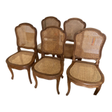 Set of 5 tanned chairs